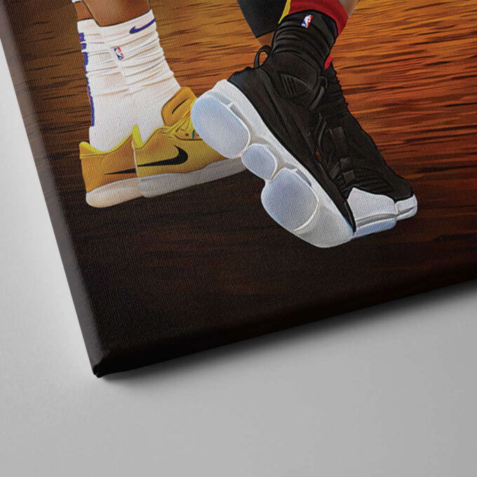 LeBron James Poster Heat Cavaliers Lakers Canvas Unique Design Wall Art Print Hand Made Ready to Hang Custom Design