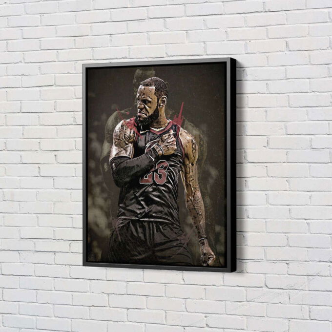 Lebron James Poster Painting Cleveland Cavaliers Canvas Unique Design Wall Art Print Hand Made Ready to Hang Custom Design