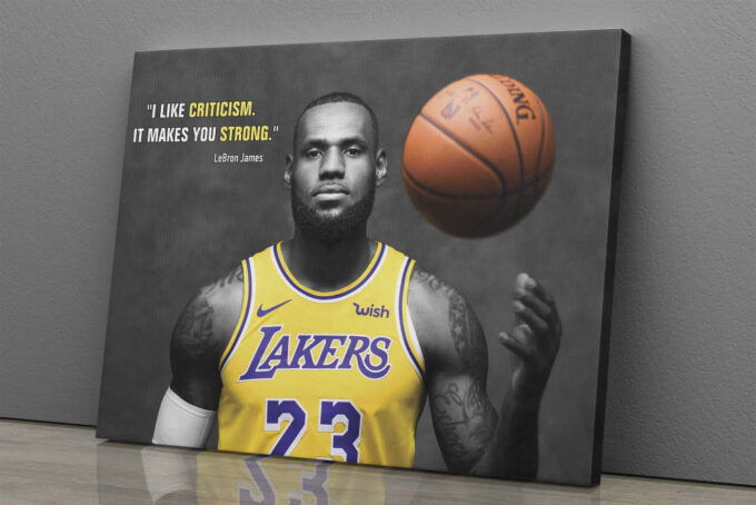 Lebron James Quote Poster Los Angeles Lakers Canvas Unique Design Wall Art Print Hand Made Ready to Hang Custom Design