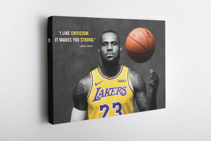 Lebron James Quote Poster Los Angeles Lakers Canvas Unique Design Wall Art Print Hand Made Ready to Hang Custom Design