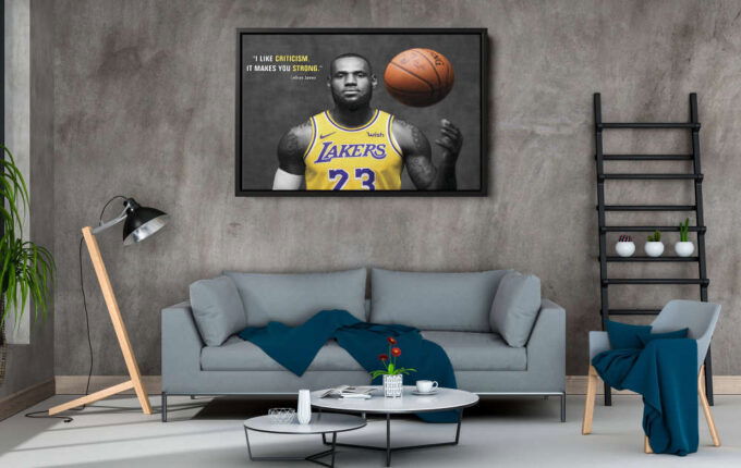 Lebron James Quote Poster Los Angeles Lakers Canvas Unique Design Wall Art Print Hand Made Ready to Hang Custom Design