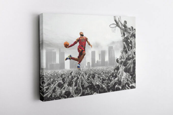 Lebron James Supremacy Poster Cleveland Cavaliers Basketball Canvas Unique Design Wall Art Print Hand Made Ready to Hang Custom Design