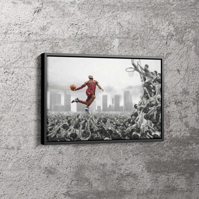 Lebron James Supremacy Poster Cleveland Cavaliers Basketball Canvas Unique Design Wall Art Print Hand Made Ready to Hang Custom Design