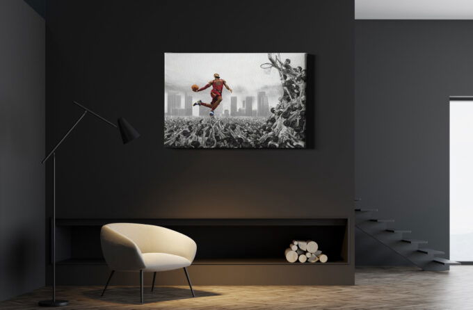 Lebron James Supremacy Poster Cleveland Cavaliers Basketball Canvas Unique Design Wall Art Print Hand Made Ready to Hang Custom Design