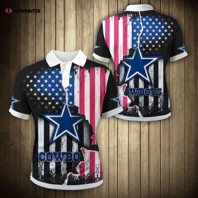 Limited Edition American Flag Dallas Cowboys Logo 3D Polo Shirt Limited Edition American Flag Dallas Cowboys Logo 3D Polo Shirt