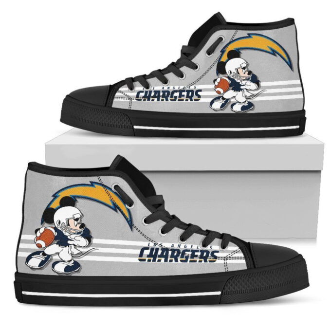 Los Angeles Chargers High Top Shoes Custom Mickey For Fans