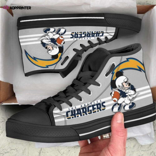 Los Angeles Chargers High Top Shoes Custom Mickey For Fans