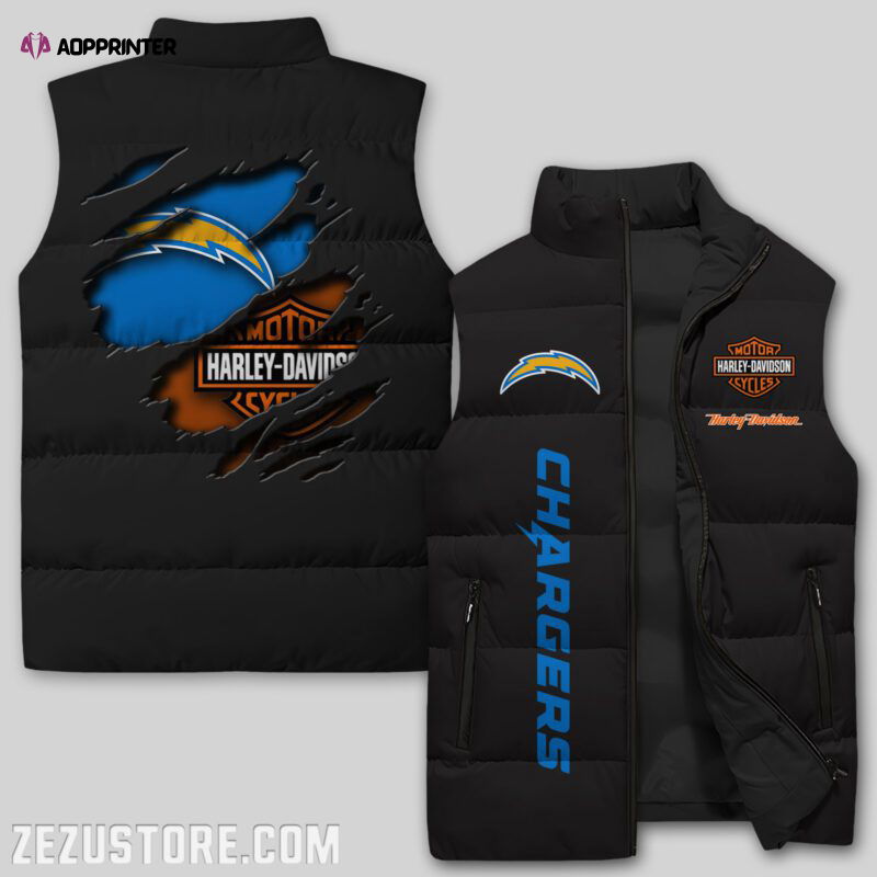 Los Angeles Chargers NFL Sleeveless Puffer Jacket Custom For Fans Gifts Los Angeles Chargers NFL Sleeveless Puffer Jacket Custom For Fans Gifts