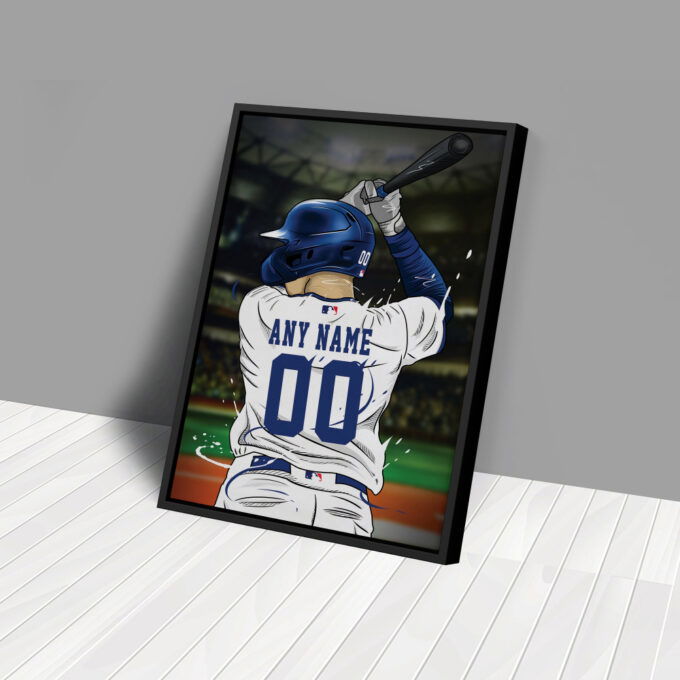 Los Angeles Dodgers Jersey MLB Personalized Jersey Custom Name and Number Canvas Wall Art Print Home Decor Framed Poster Man Cave Gift