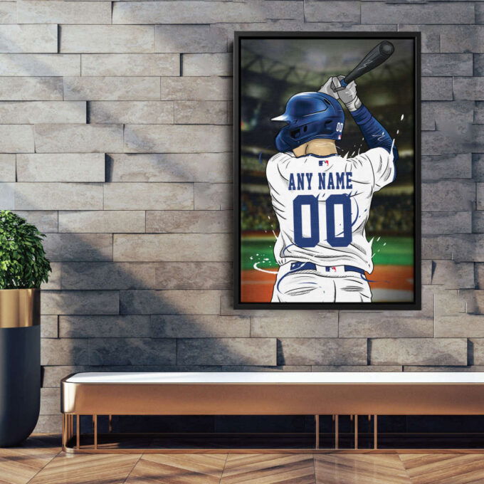 Los Angeles Dodgers Jersey MLB Personalized Jersey Custom Name and Number Canvas Wall Art Print Home Decor Framed Poster Man Cave Gift