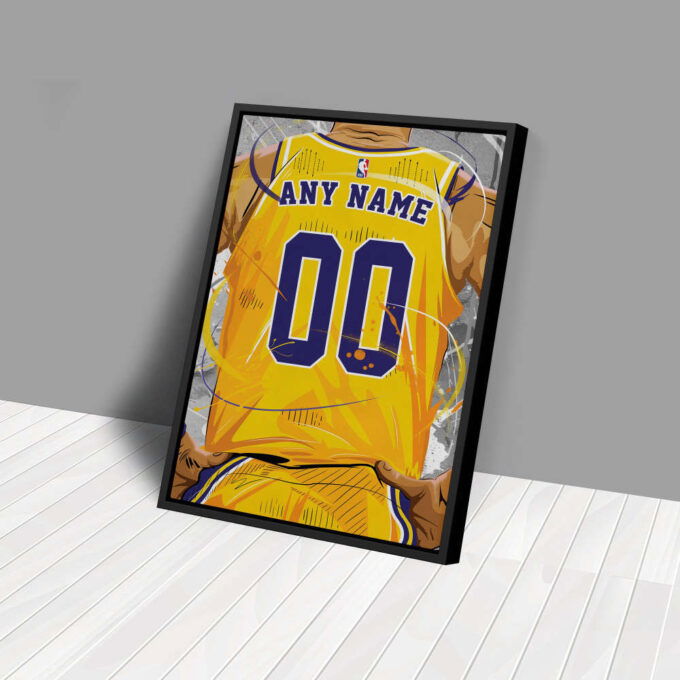 Los Angeles Lakers Jersey NBA Personalized Jersey Custom Name and Number Canvas Wall Art  Print Home Decor Framed Poster Man Cave Gift