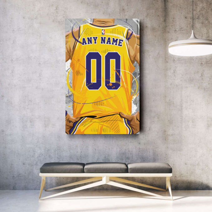 Los Angeles Lakers Jersey NBA Personalized Jersey Custom Name and Number Canvas Wall Art  Print Home Decor Framed Poster Man Cave Gift