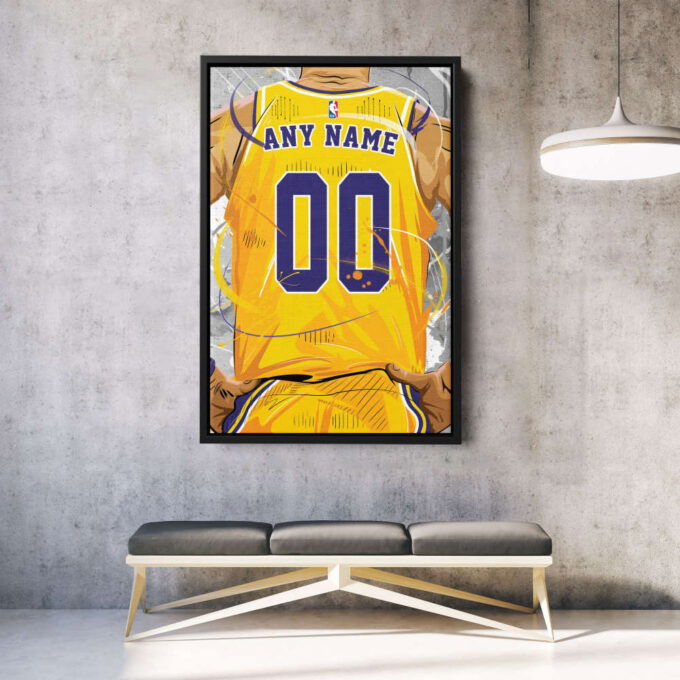 Los Angeles Lakers Jersey NBA Personalized Jersey Custom Name and Number Canvas Wall Art  Print Home Decor Framed Poster Man Cave Gift