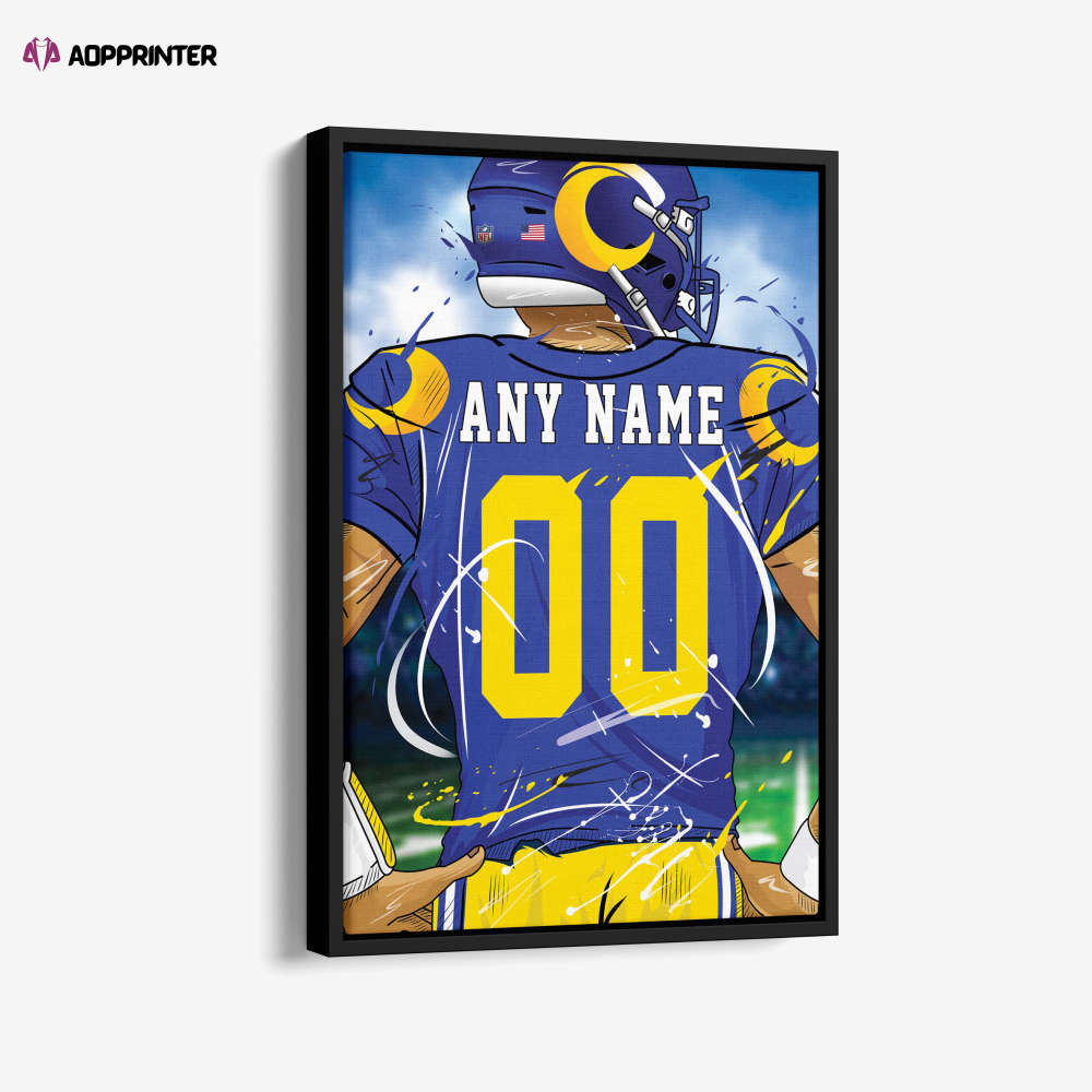 Los Angeles Rams Jersey NFL Personalized Jersey Custom Name and Number Canvas Wall Art Print Home Decor Framed Poster Man Cave Gift Los Angeles Rams Jersey NFL Personalized Jersey Custom Name and Number Canvas Wall Art Print Home Decor Framed Poster Man Cave Gift