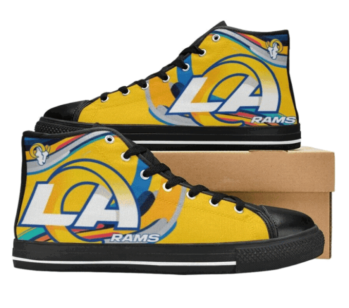 Los Angeles Rams NFL Football Custom Canvas High Top Shoes