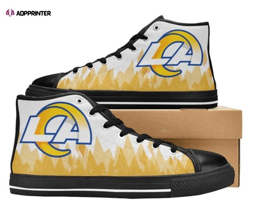 Los Angeles Rams NFL Football Custom Canvas High Top Shoes Los Angeles Rams NFL Football Custom Canvas High Top Shoes