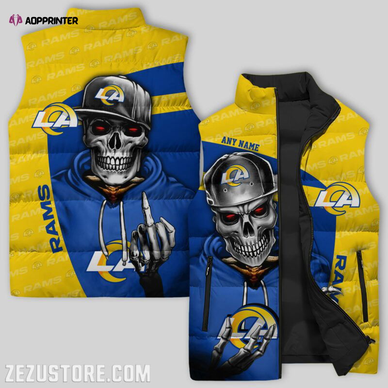 Los Angeles Rams NFL Sleeveless Puffer Jacket Custom For Fans Gifts Los Angeles Rams NFL Sleeveless Puffer Jacket Custom For Fans Gifts