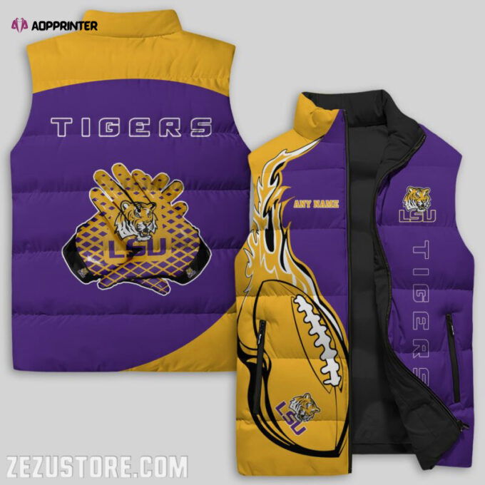 LSU Tigers NCAA Sleeveless Puffer Jacket Custom For Fans Gifts
