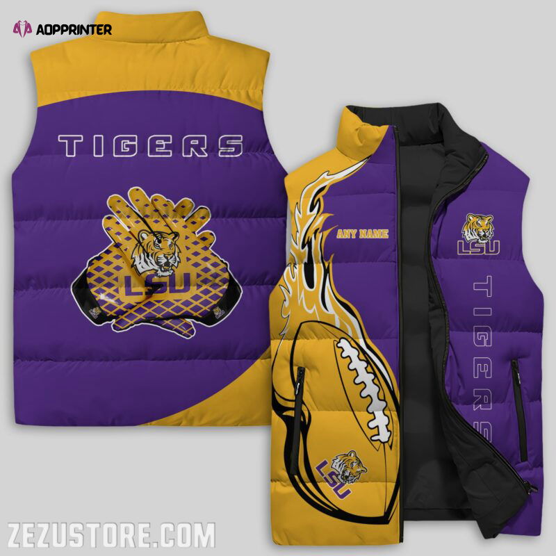 LSU Tigers NCAA Sleeveless Puffer Jacket Custom For Fans Gifts LSU Tigers NCAA Sleeveless Puffer Jacket Custom For Fans Gifts