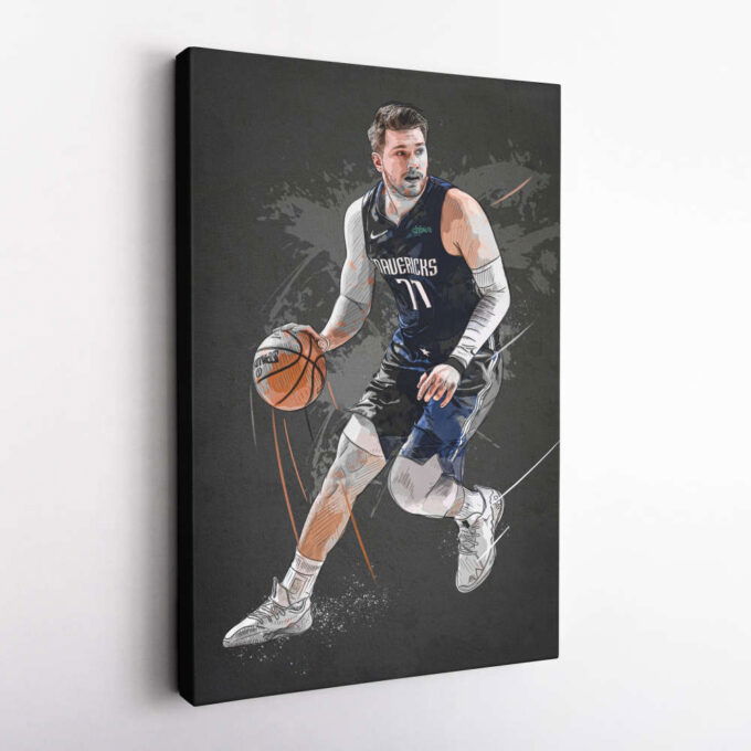 Luka Doncic Art Dallas Mavericks NBA Wall Art Home Decor Hand Made Poster Canvas Print