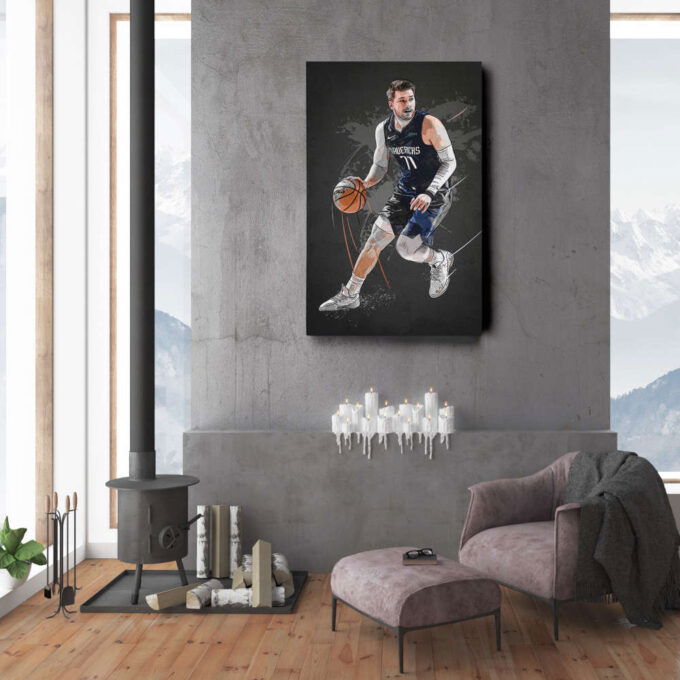 Luka Doncic Art Dallas Mavericks NBA Wall Art Home Decor Hand Made Poster Canvas Print