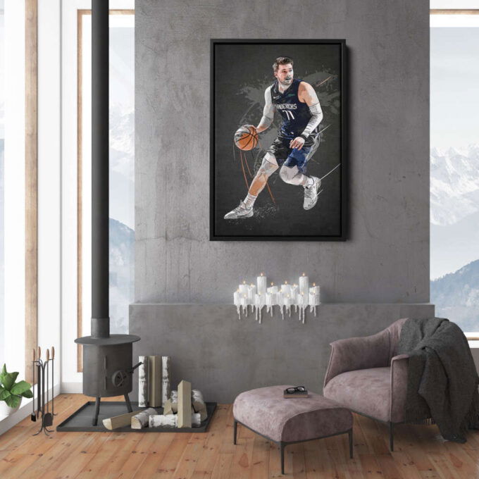 Luka Doncic Art Dallas Mavericks NBA Wall Art Home Decor Hand Made Poster Canvas Print