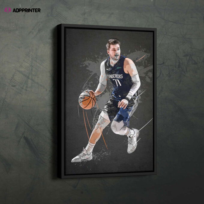 Luka Doncic Art Dallas Mavericks NBA Wall Art Home Decor Hand Made Poster Canvas Print