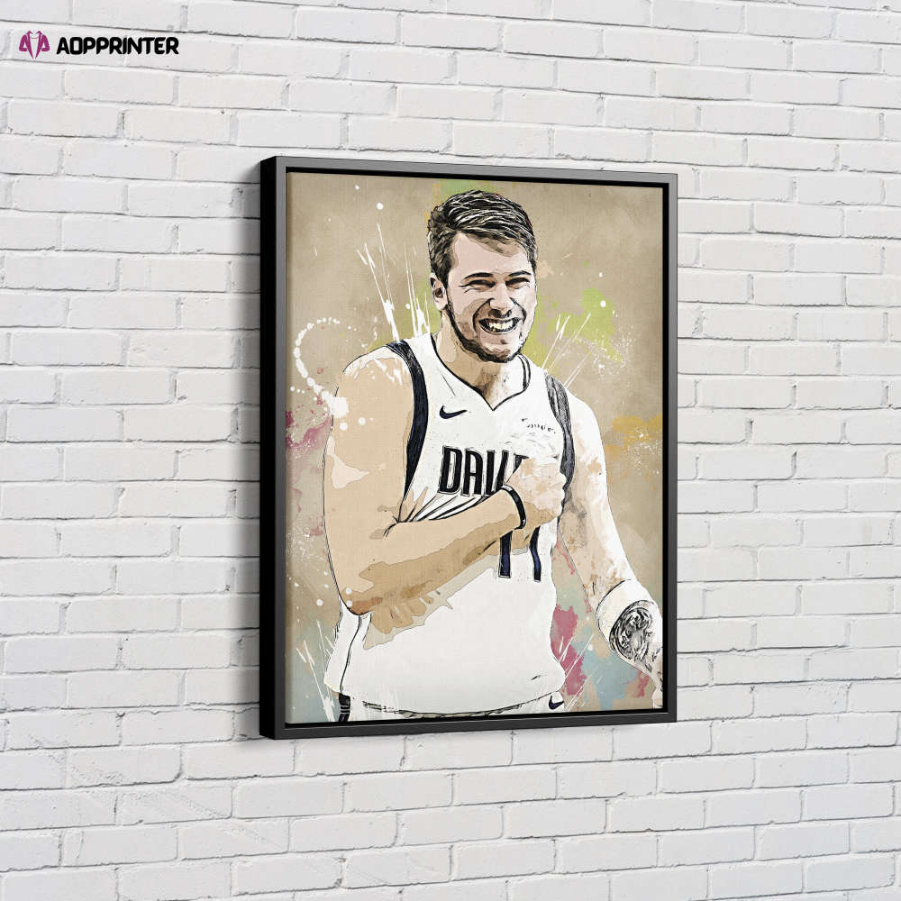 Luka Doncic Basketball Effect Mavericks White Jersey Canvas Unique Design Wall Art Print Hand Made Ready to Hang Custom Design Luka Doncic Basketball Effect Mavericks White Jersey Canvas Unique Design Wall Art Print Hand Made Ready to Hang Custom Design