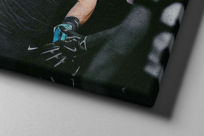 Luke Kuechly Art Highlighted Poster Carolina Panthers Canvas Unique Design Wall Art Print Hand Made Ready to Hang Custom Design
