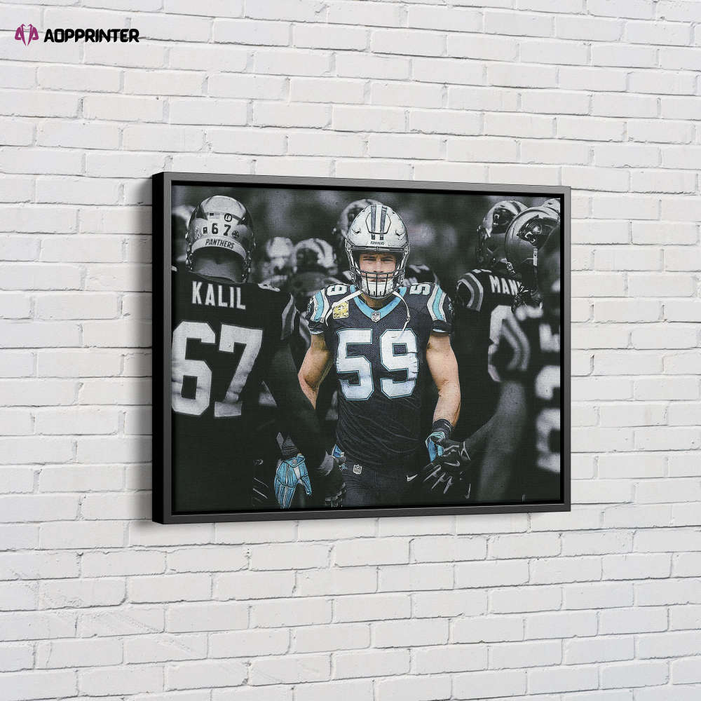 Luke Kuechly Art Highlighted Poster Carolina Panthers Canvas Unique Design Wall Art Print Hand Made Ready to Hang Custom Design Luke Kuechly Art Highlighted Poster Carolina Panthers Canvas Unique Design Wall Art Print Hand Made Ready to Hang Custom Design