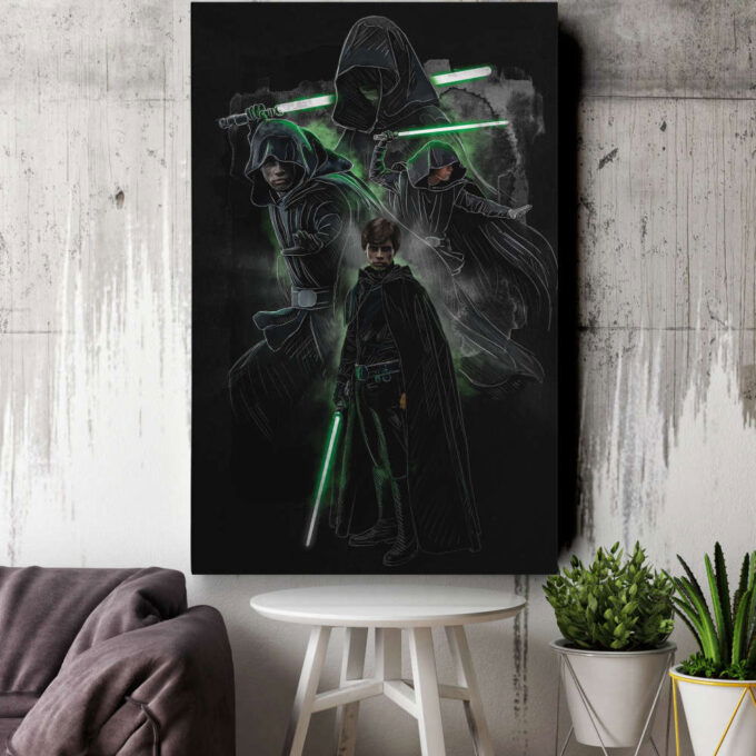 Luke Skywalker Poster Star Wars Art Canvas Wall Art Print Home Decor Framed Poster Gift for Kids