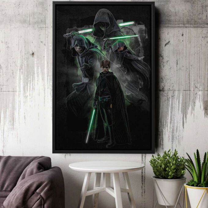 Luke Skywalker Poster Star Wars Art Canvas Wall Art Print Home Decor Framed Poster Gift for Kids