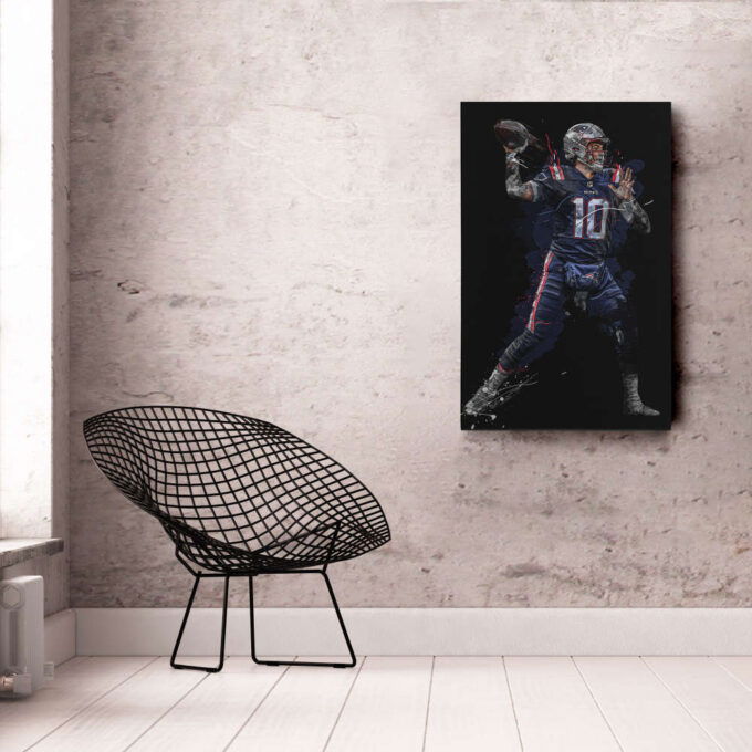 Mac Jones Art New England Patriots NFL Wall Art Home Decor Hand Made Poster Canvas Print