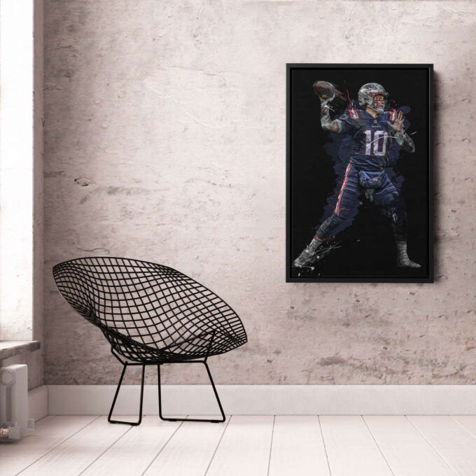 Mac Jones Art New England Patriots NFL Wall Art Home Decor Hand Made Poster Canvas Print
