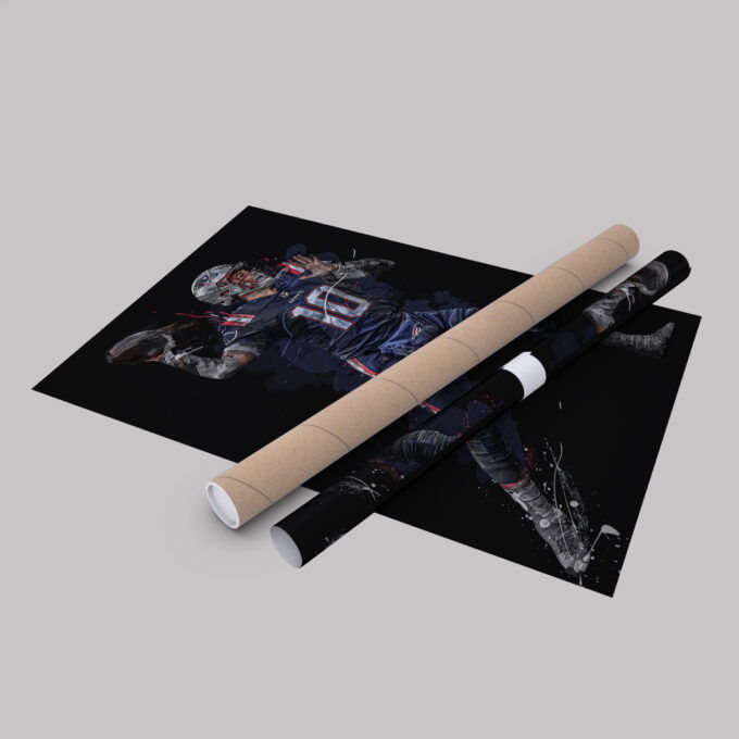 Mac Jones Art New England Patriots NFL Wall Art Home Decor Hand Made Poster Canvas Print