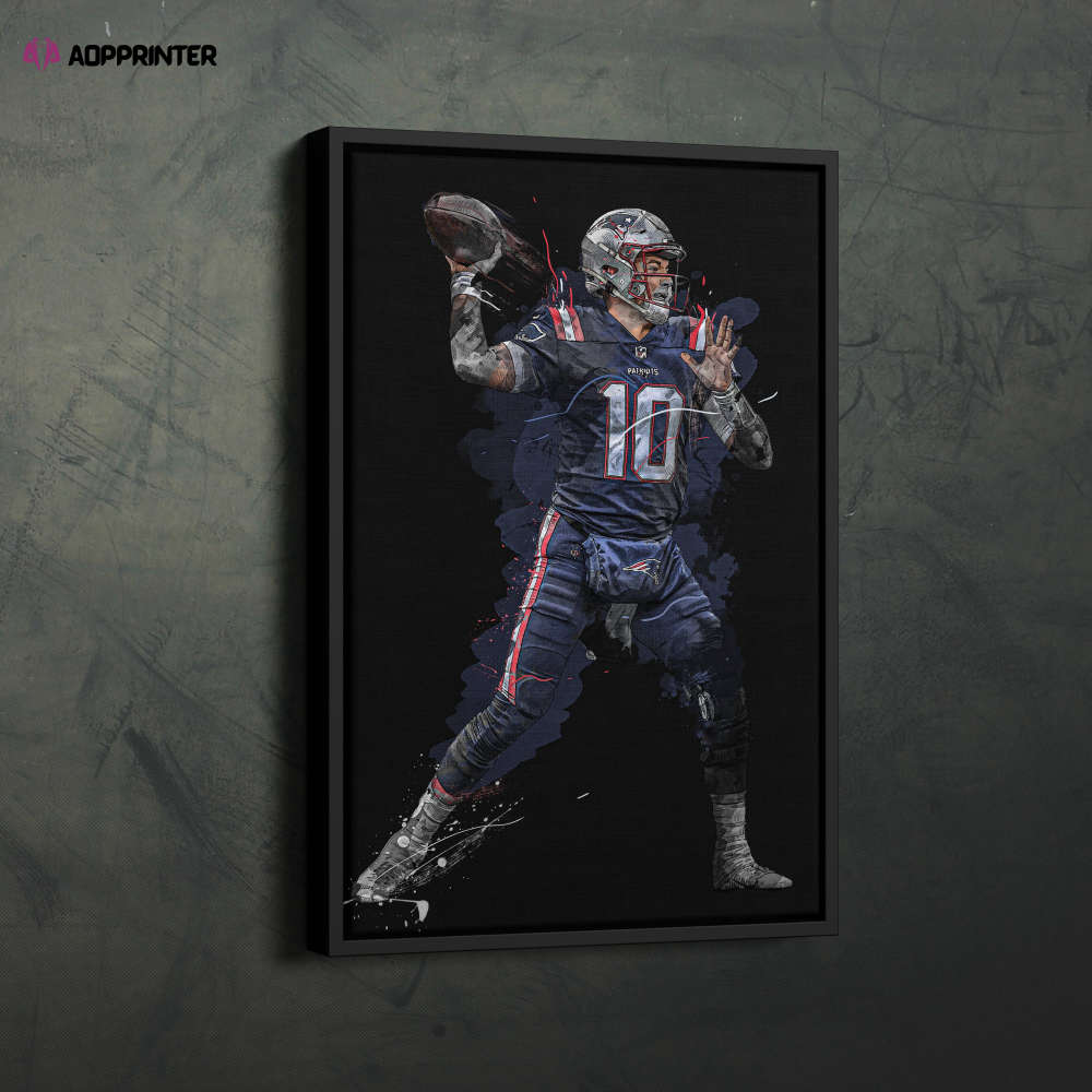 Mac Jones Art New England Patriots NFL Wall Art Home Decor Hand Made Poster Canvas Print Mac Jones Art New England Patriots NFL Wall Art Home Decor Hand Made Poster Canvas Print