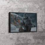 Mandalorian and The Child Star Wars Canvas Unique Design Wall Art Print Hand Made Ready to Hang Custom Design