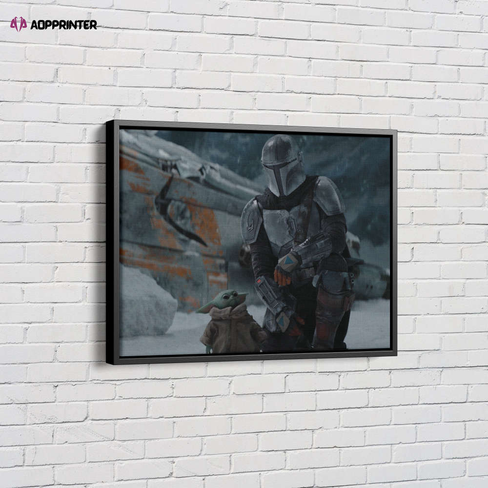 Mandalorian and The Child Star Wars Canvas Unique Design Wall Art Print Hand Made Ready to Hang Custom Design Mandalorian and The Child Star Wars Canvas Unique Design Wall Art Print Hand Made Ready to Hang Custom Design
