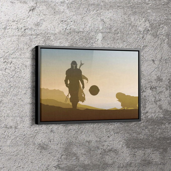 Mandalorian Star Wars Minimalist Space Canvas Unique Design Wall Art Print Hand Made Ready to Hang Custom Design