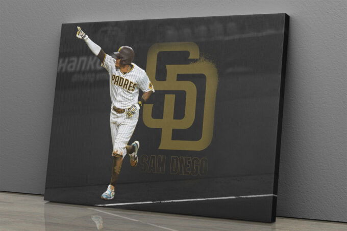 Manny Machado Celebration Poster San Diego Padres Baseball Canvas Unique Design Wall Art Print Hand Made Ready to Hang Custom Design