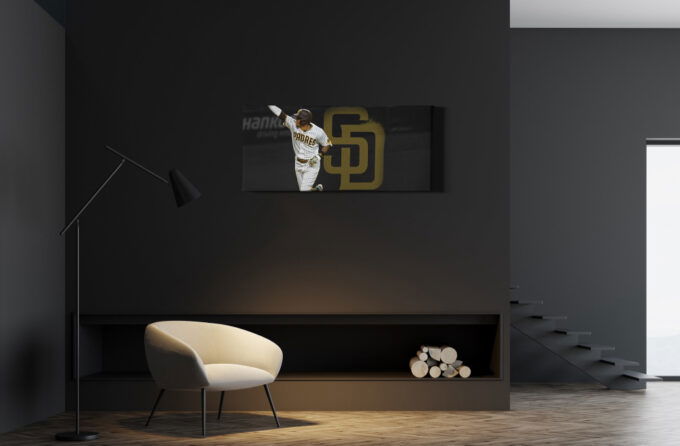 Manny Machado Celebration Poster San Diego Padres Baseball Canvas Unique Design Wall Art Print Hand Made Ready to Hang Custom Design