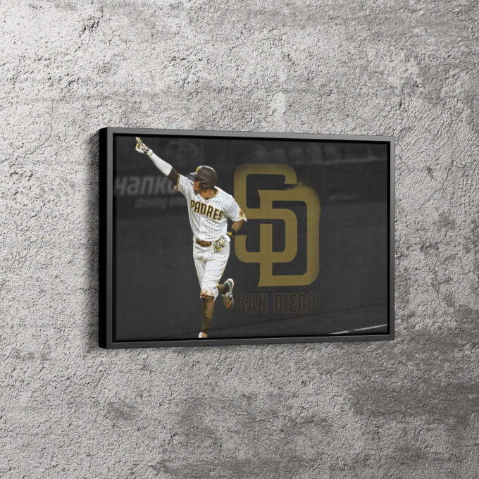 Manny Machado Celebration Poster San Diego Padres Baseball Canvas Unique Design Wall Art Print Hand Made Ready to Hang Custom Design