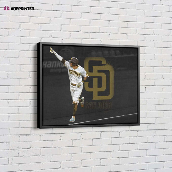 Manny Machado Celebration Poster San Diego Padres Baseball Canvas Unique Design Wall Art Print Hand Made Ready to Hang Custom Design