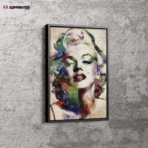 Marilyn Monroe Pop Art Poster Model Actress Canvas Unique Design Wall Art Print Hand Made Ready to Hang Custom Design