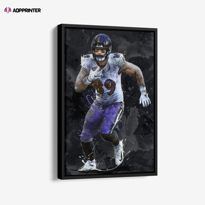 Mark Andrews Art Baltimore Ravens  NFL Canvas Wall Art Home Decor Framed Poster Man Cave Gift