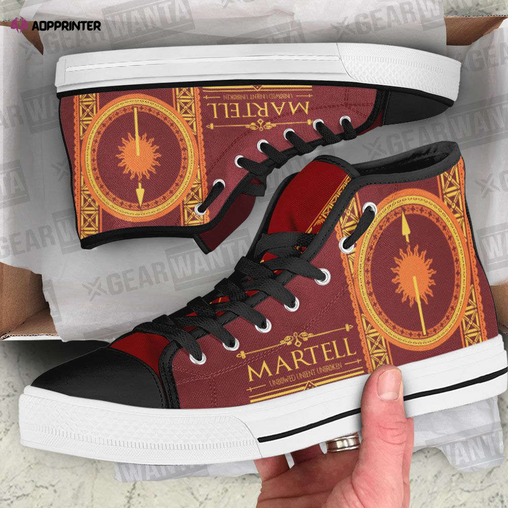 Martell Game Of Thrones High Top Canvas Shoes Custom For Fans Martell Game Of Thrones High Top Canvas Shoes Custom For Fans