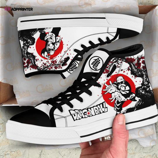Master Roshi High Top Canvas Shoes Custom Dragon Ball Japan Style For Fans Master Roshi High Top Canvas Shoes Custom Dragon Ball Japan Style For Fans