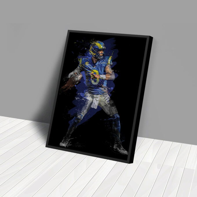 Matthew Stafford Art Los Angeles Rams NFL Wall Art Home Decor Hand Made Poster Canvas Print