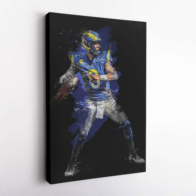 Matthew Stafford Art Los Angeles Rams NFL Wall Art Home Decor Hand Made Poster Canvas Print