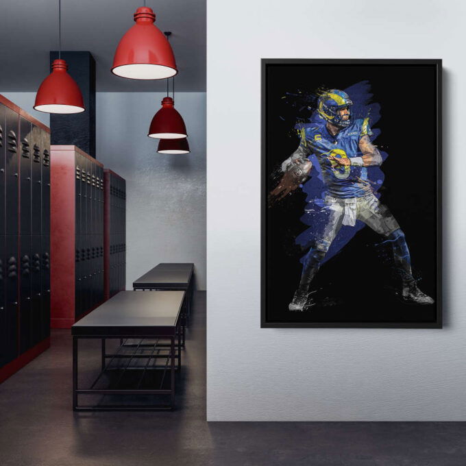 Matthew Stafford Art Los Angeles Rams NFL Wall Art Home Decor Hand Made Poster Canvas Print
